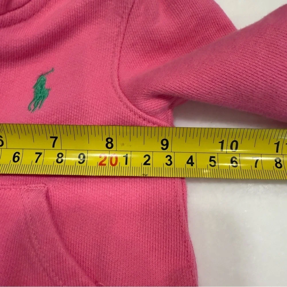 Ralph Lauren Baby Girt 2 PCS Set Pink & White Romper & Hoodie Sz 3M EUC